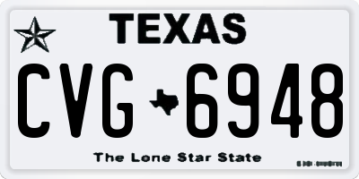 TX license plate CVG6948