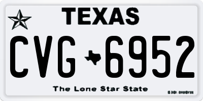TX license plate CVG6952