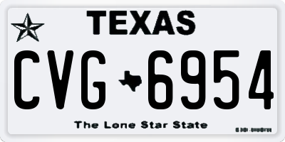 TX license plate CVG6954