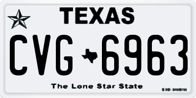TX license plate CVG6963