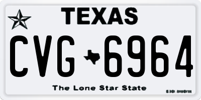 TX license plate CVG6964