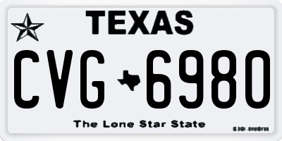 TX license plate CVG6980
