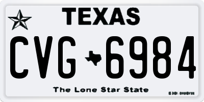 TX license plate CVG6984