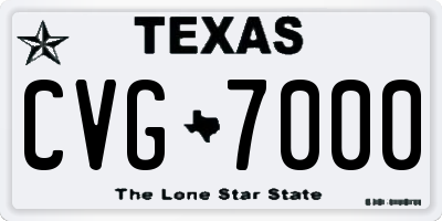 TX license plate CVG7000