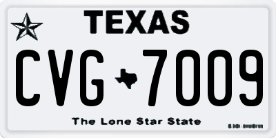 TX license plate CVG7009