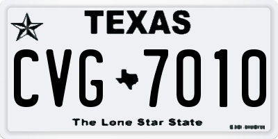TX license plate CVG7010