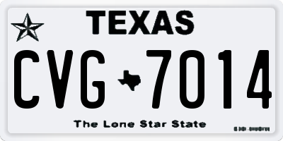 TX license plate CVG7014