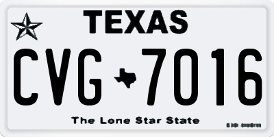TX license plate CVG7016