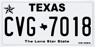 TX license plate CVG7018