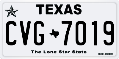 TX license plate CVG7019