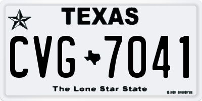 TX license plate CVG7041