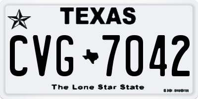 TX license plate CVG7042