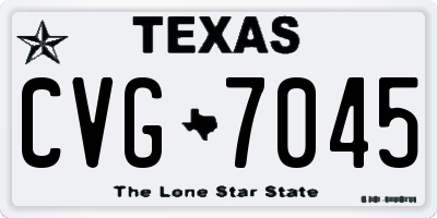 TX license plate CVG7045