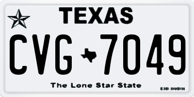 TX license plate CVG7049