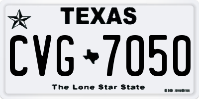 TX license plate CVG7050