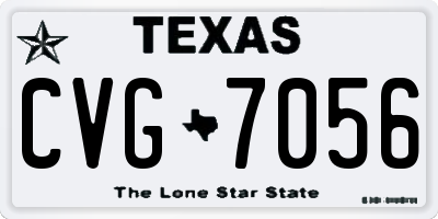 TX license plate CVG7056