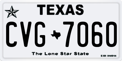 TX license plate CVG7060