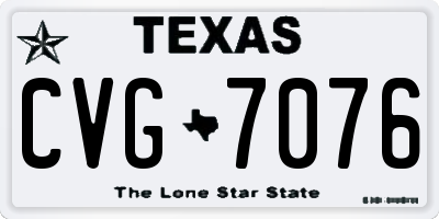 TX license plate CVG7076