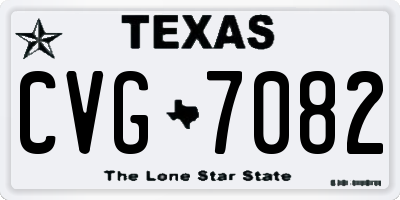 TX license plate CVG7082