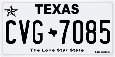TX license plate CVG7085