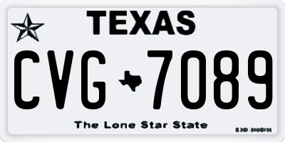 TX license plate CVG7089