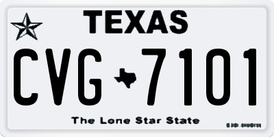 TX license plate CVG7101