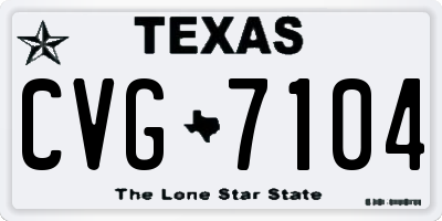 TX license plate CVG7104
