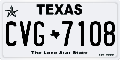 TX license plate CVG7108