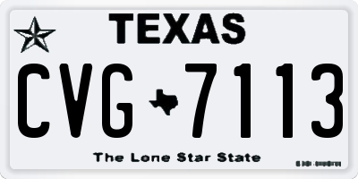TX license plate CVG7113