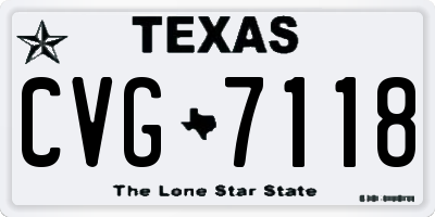 TX license plate CVG7118