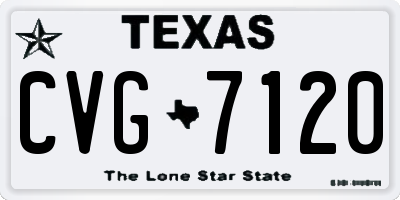 TX license plate CVG7120