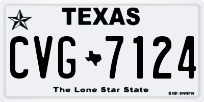 TX license plate CVG7124