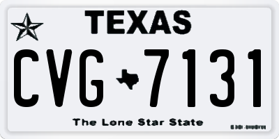 TX license plate CVG7131