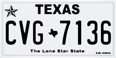TX license plate CVG7136