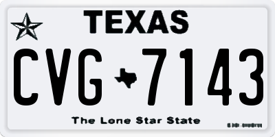 TX license plate CVG7143
