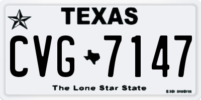 TX license plate CVG7147