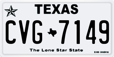 TX license plate CVG7149