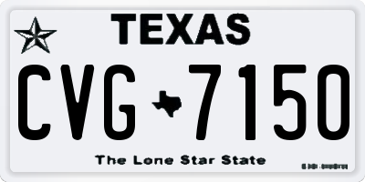 TX license plate CVG7150