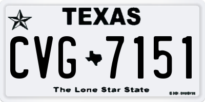 TX license plate CVG7151
