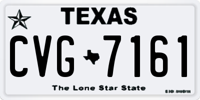 TX license plate CVG7161
