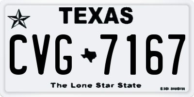 TX license plate CVG7167
