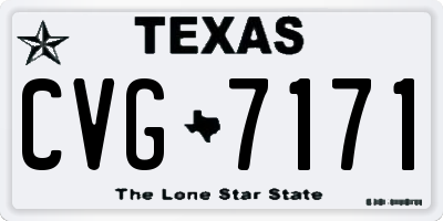 TX license plate CVG7171