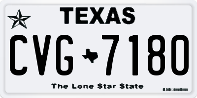 TX license plate CVG7180