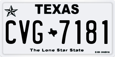 TX license plate CVG7181