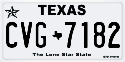 TX license plate CVG7182
