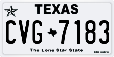 TX license plate CVG7183