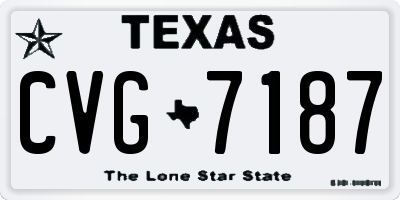 TX license plate CVG7187