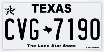 TX license plate CVG7190