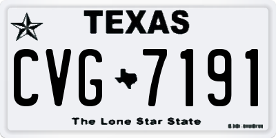 TX license plate CVG7191