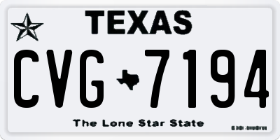 TX license plate CVG7194